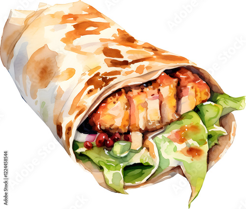 Fast food icon of shawarma photo