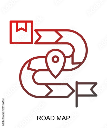 Product presentation icon with red gradient lines that show assertiveness and courage