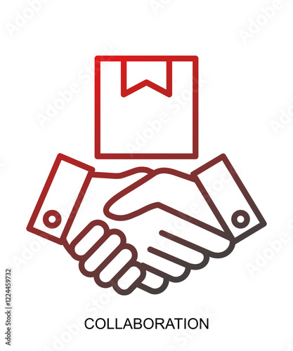 Product presentation icon with red gradient lines that show assertiveness and courage
