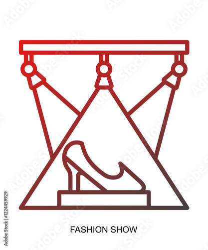 Product presentation icon with red gradient lines that show assertiveness and courage