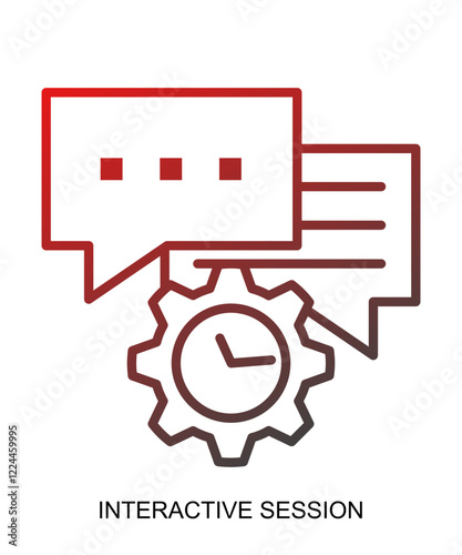 Product presentation icon with red gradient lines that show assertiveness and courage