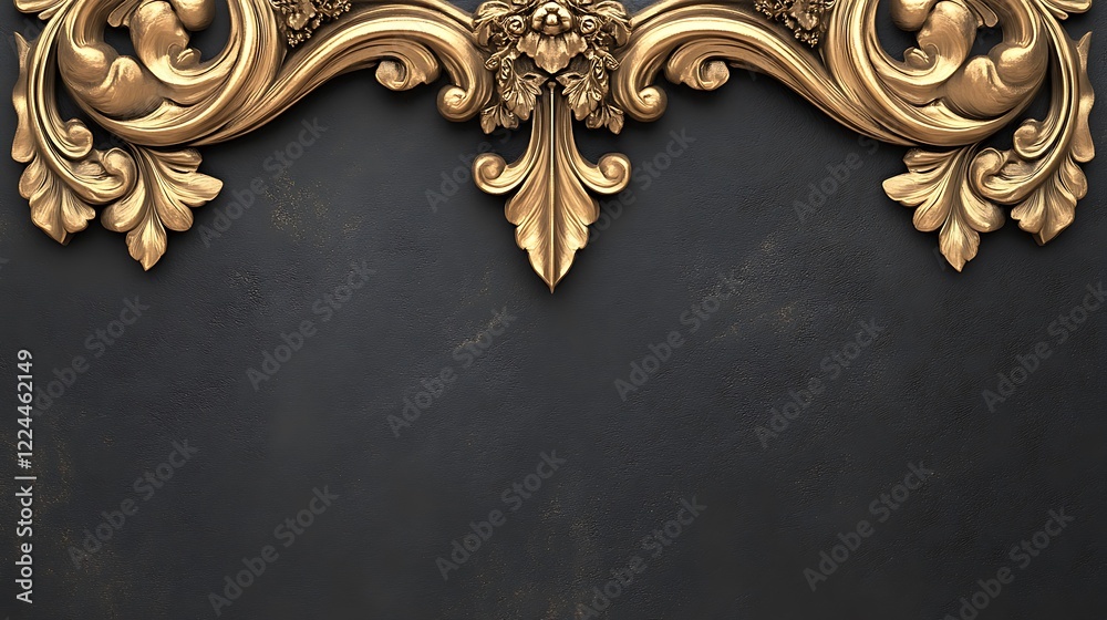 Ornate Gold Frame on Dark Background Design Ornate Gold Frame on Dark Background Design