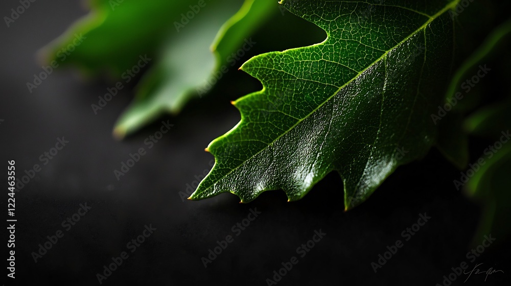 Emerald Leaves: A Close-Up Study of Nature's Intricate Details Emerald Leaves: A Close-Up Study of Nature's Intricate Details