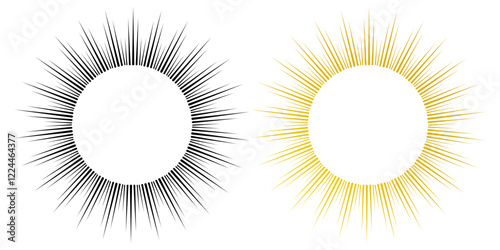 Black and gold sunburst round frames