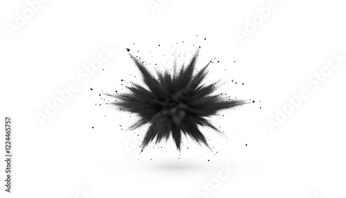 Wallpaper Mural Abstract explosion of black powder creating a dynamic visual effect on a white background Torontodigital.ca
