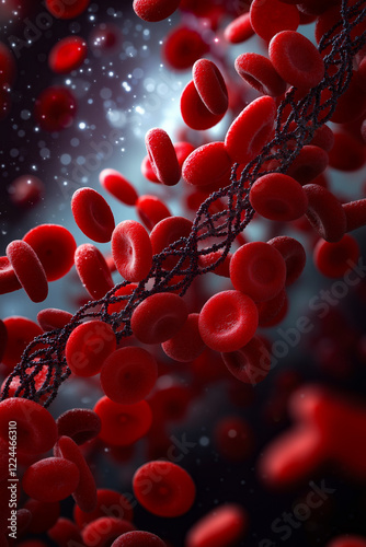 Red blood cells in a vein