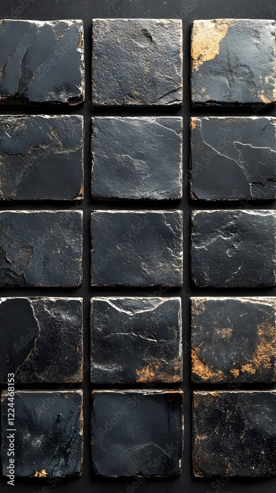 Naklejka premium A seamless grid of small white squares on a charcoal gray canvas.