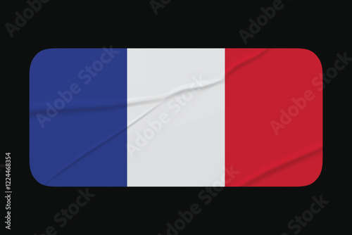 Free Download France Flag Stickers. Glue-on, wrinkled stickers or labels	
 - GFXLoad