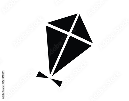 Kite icon vector. Kite with tail flat vector icon for apps and websites
