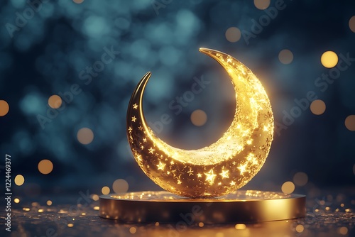 Elegant Smartphone Display Against a Festive Ramadan Background