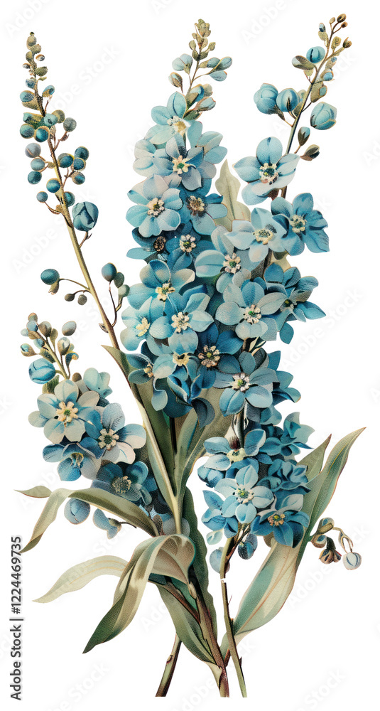 custom made wallpaper toronto digitalPNG Vintage illustration of blue flowers art botanical vintage.