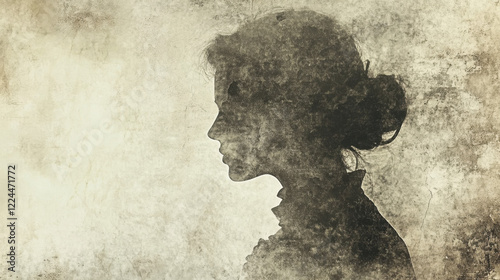 Vintage silhouette of a woman's profile, artistic.