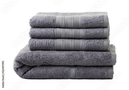 Obraz na płótnie stack of gray towels isolated w salonie