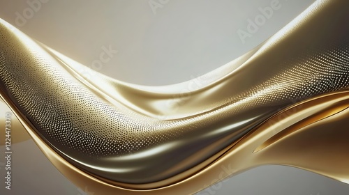 Abstract Golden Wave Surface Design