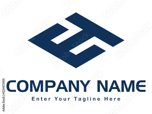 Letters ET and square shape Monogram Logo.