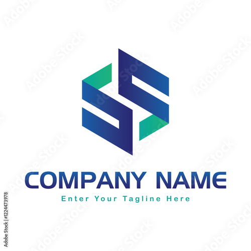 Free Download Letters SS and Hexagon Monogram Logo. SS hexagon with gradient color - GFXLoad