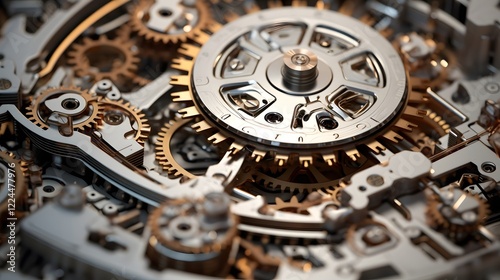 Wallpaper Mural Close up view of robotic gears and circuits in dynamic motion creating a futuristic and technological backdrop  This image represents the intricate workings of advanced machinery and digital systems Torontodigital.ca