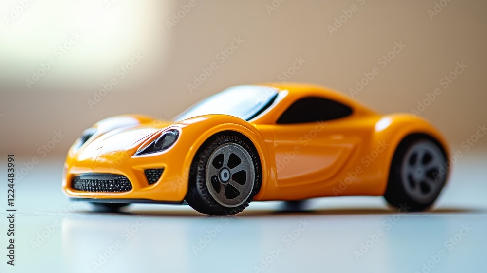 orange toy car on white background, minimalistic, sedan orange toy car on white background, minimalistic, sedan