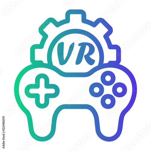 joystick Line Gradient Icon