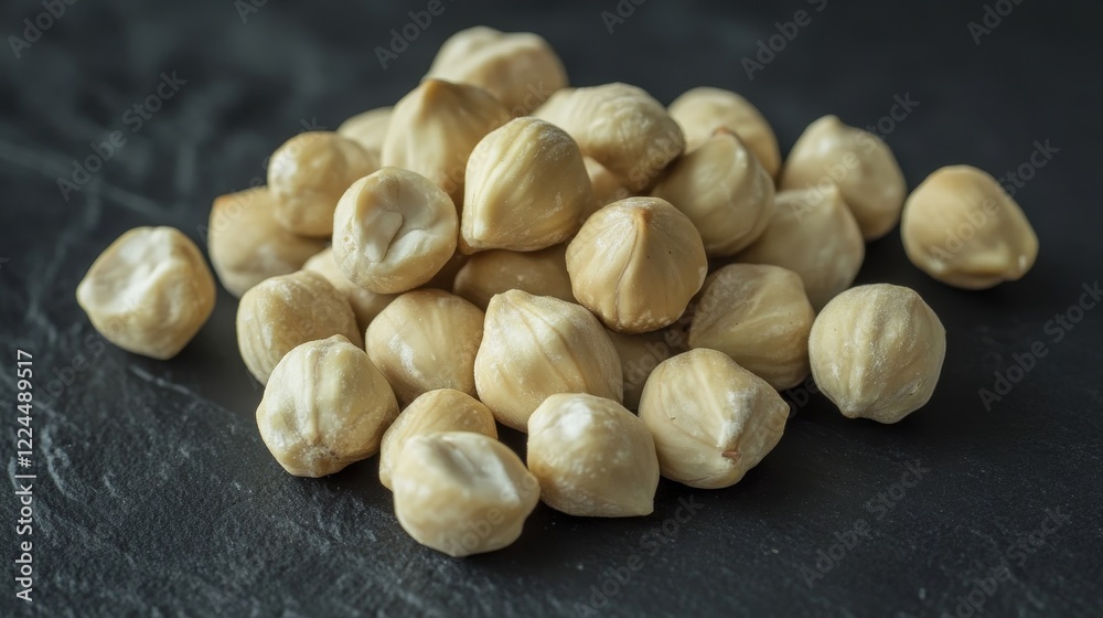Tasty hazelnuts on dark table. Source of minerals. Nuts as a source of healthy fatty acids. Tasty hazelnuts on dark table. Source of minerals. Nuts as a source of healthy fatty acids.