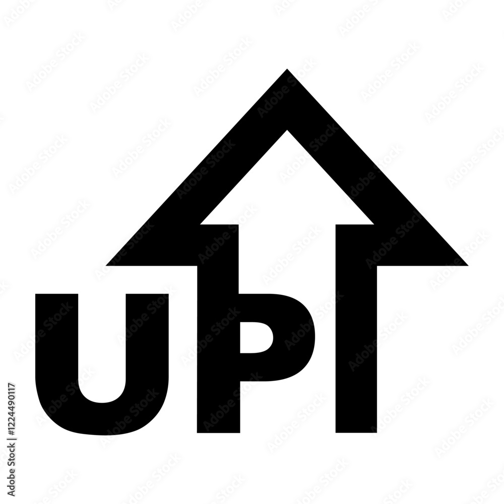 House Shaped UP Logo, up home arrow upward direction House Shaped UP Logo, up home arrow upward direction