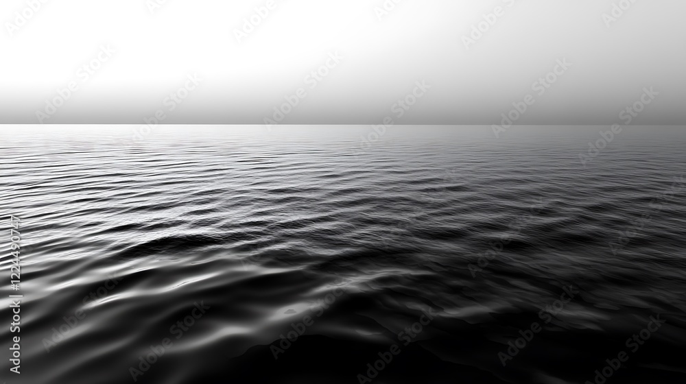 Obraz premium Serene Monochrome Seascape Under a Pale Sky