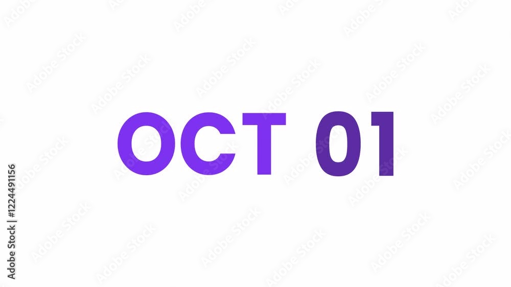 1st October calendar icon animation. Alpha matte with transparent background 4K resolution. 1st October calendar icon animation. Alpha matte with transparent background 4K resolution.