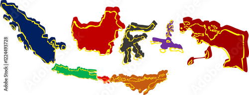 Various Island In Indonesian Archipelago
