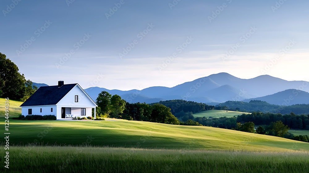 Serene Farmhouse on Rolling Hills with Mountain View Serene Farmhouse on Rolling Hills with Mountain View
