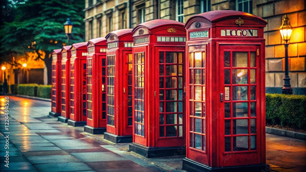 Classic British Red Telephone Booths, 1997 - High-Resolution Stock Photo Classic British Red Telephone Booths, 1997 - High-Resolution Stock Photo