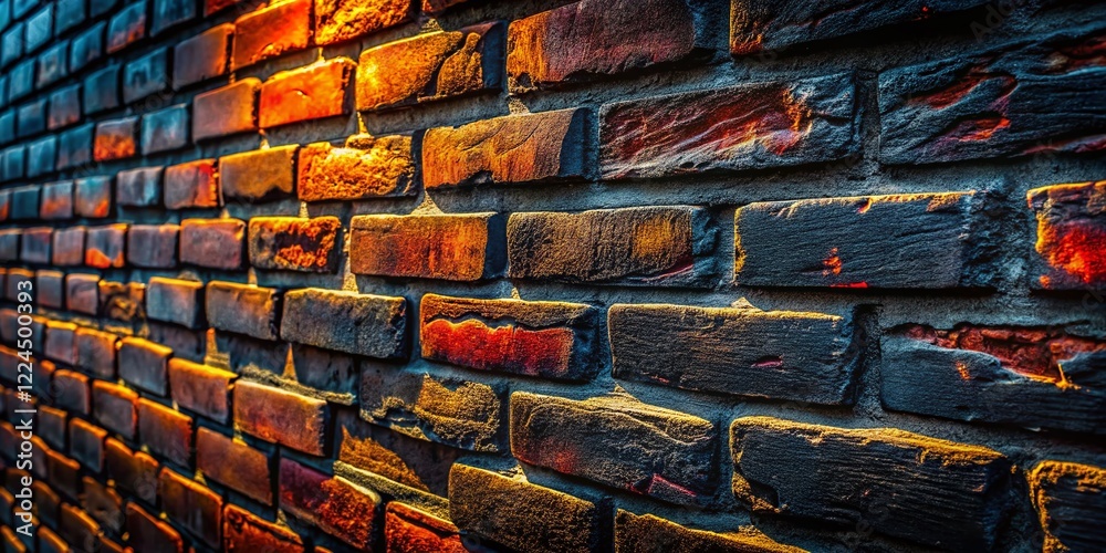 Obraz premium Close-up Black Brick Wall Texture: Rustic Stone Background for Fashion Photography