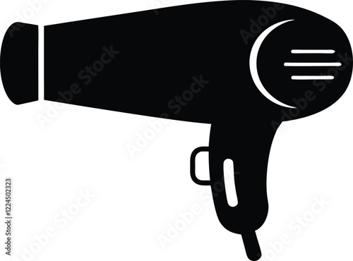 Hair dryer silhouette vector, Hair dryer icon, Black hair dryer