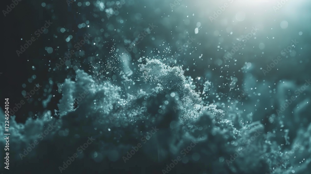 Obraz premium Abstract Background. Deep Ocean Inspired Art with Powder Particles Splashes. Design Element.