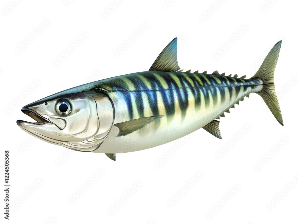 Isolated Single Mackerel Fish Isolated Single Mackerel Fish