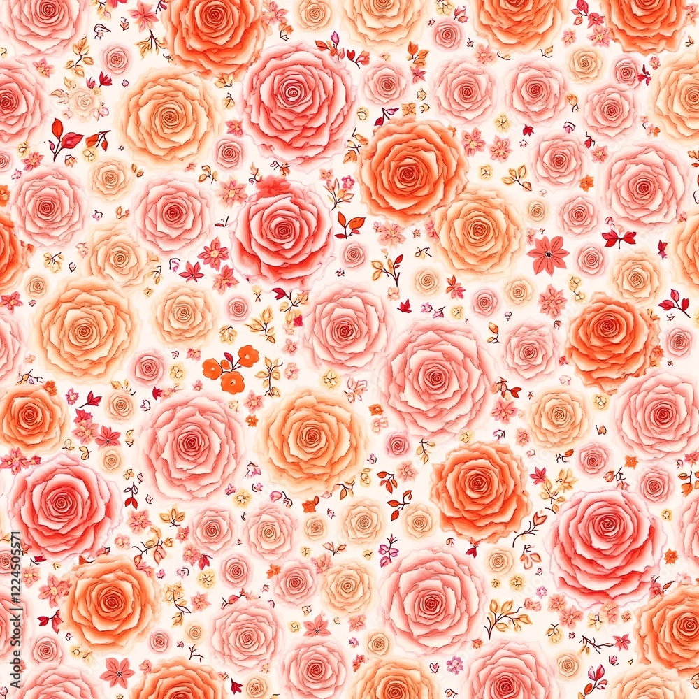 seamless pattern with red and pink roses seamless pattern with red and pink roses