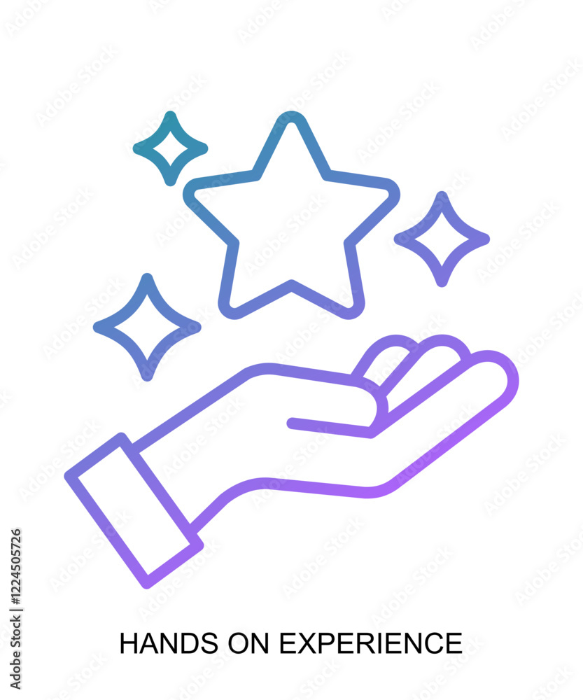 Purple gradient line product presentation icon that shows softness and stability Purple gradient line product presentation icon that shows softness and stability