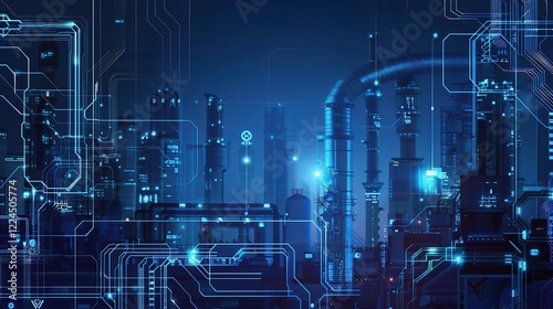 An In - Depth Glimpse into the Industrial Internet of Things in Internet Logistics. This background showcases elements related to the seamless integration of industry, the Internet photo