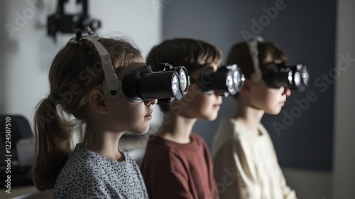 Eye Exam for Children:  Youngsters Undergo Comprehensive Vision Test with Modern Technology photo