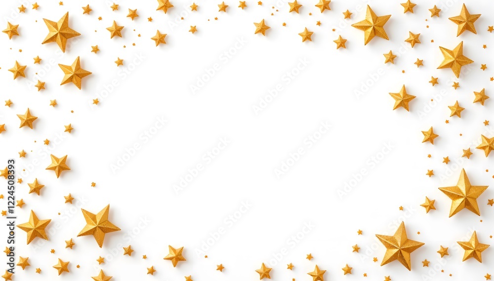 Golden Stars: A Festive, Elegant Border Design Golden Stars: A Festive, Elegant Border Design