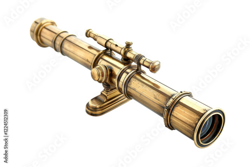 Wallpaper Mural An ornate brass telescope rests elegantly on a white surface, evoking a sense of adventure and exploration in vintage style isolated on transparent background Torontodigital.ca