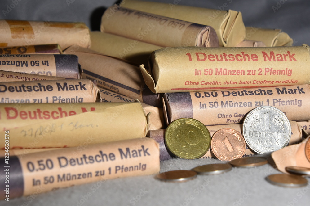 Fototapeta premium Deutsche Mark, Rollengeld, Geld