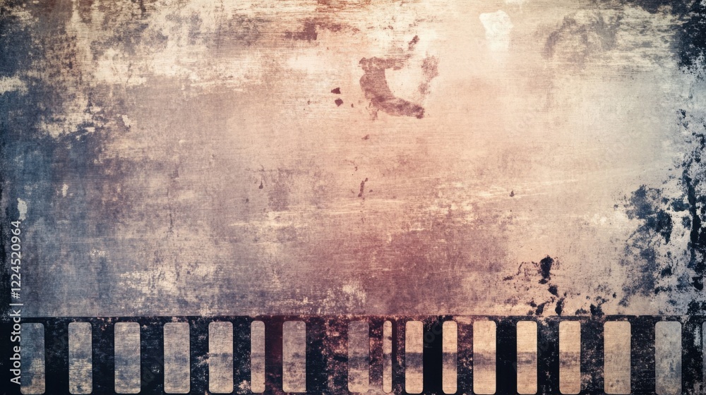 Fototapeta premium Vintage Film Strip Background with Grunge Texture and Warm Tones