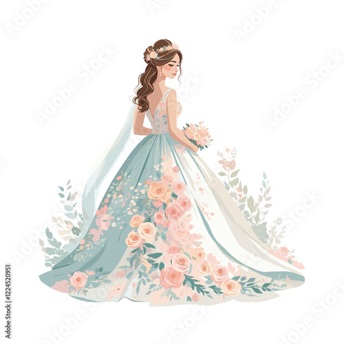 Bridal fashion and accessories vector illustration