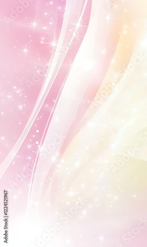 Abstract pink and gold light trails with sparkles background for festive designs
