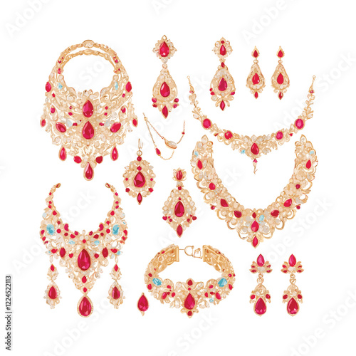 Bridal fashion and accessories vector illustration