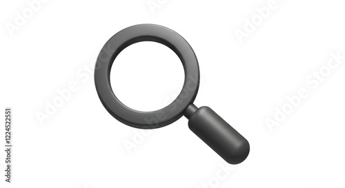 Wallpaper Mural 3D Magnifying Glass Icon Search Tool Grey Web Design isolated on white background. Generative AI Torontodigital.ca