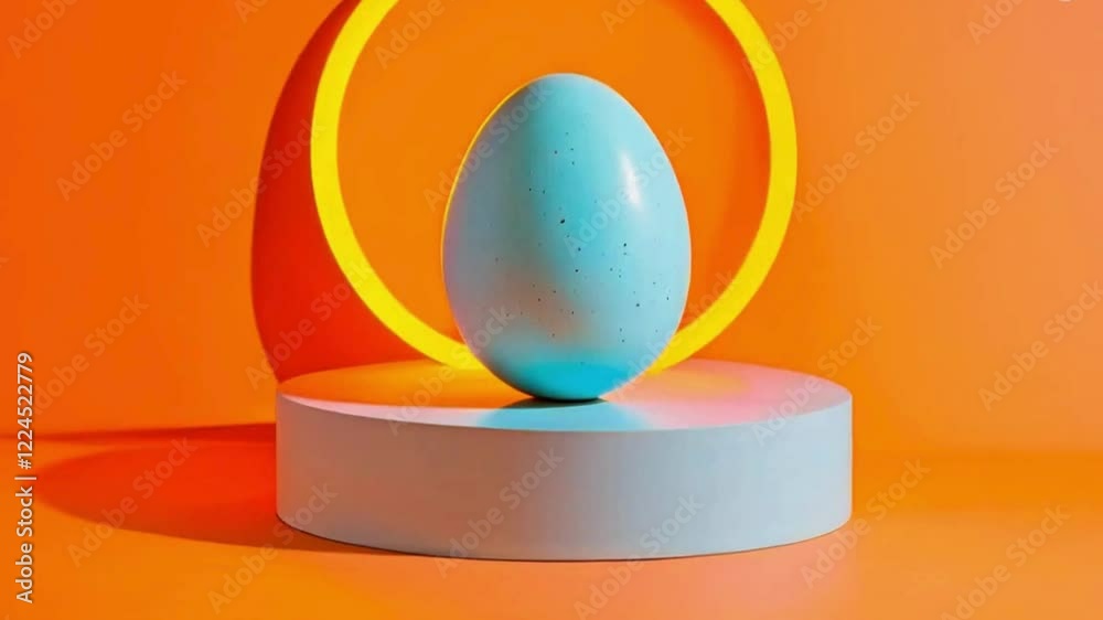 Artistic Display of a Blue Egg with Orange Background
Artistic Display of a Blue Egg with Orange Background