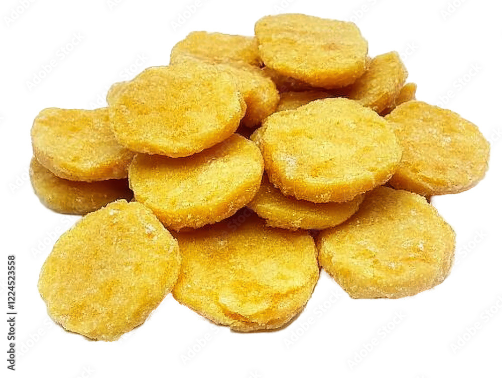 Isolated Pile of Fried Nuggets Isolated Pile of Fried Nuggets