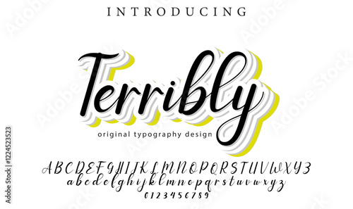 Terribly Font Stylish brush painted an uppercase vector letters, alphabet, typeface