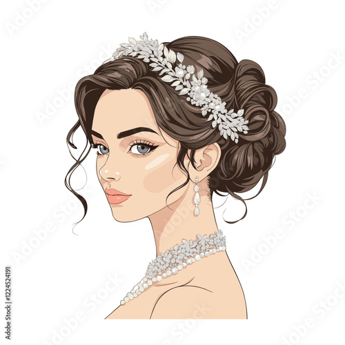 Bridal fashion and accessories vector illustration
